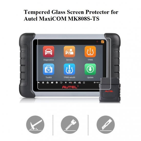 Tempered Glass Screen Protector For Autel MaxiCOM MK808S-TS - Click Image to Close